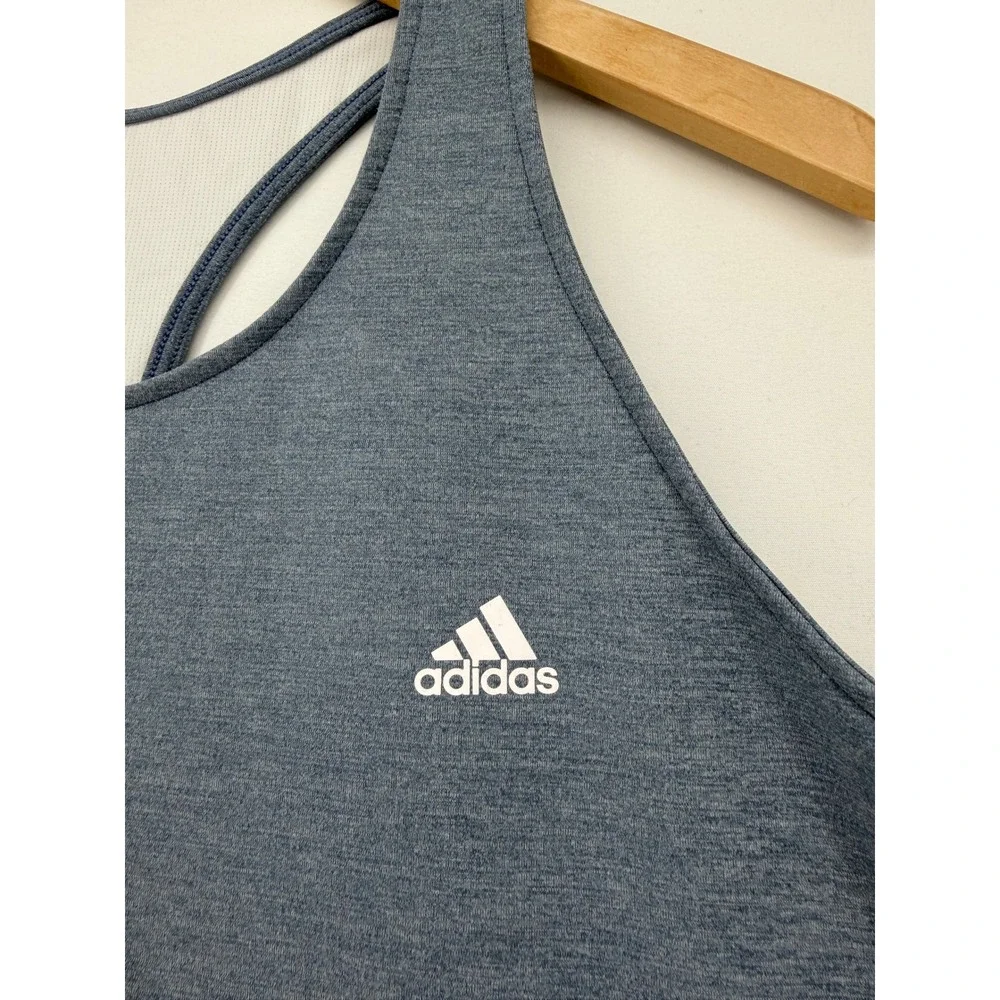 Adidas Aeroready Womens Racerback Tank Top Blue Heathered GT5456 XL